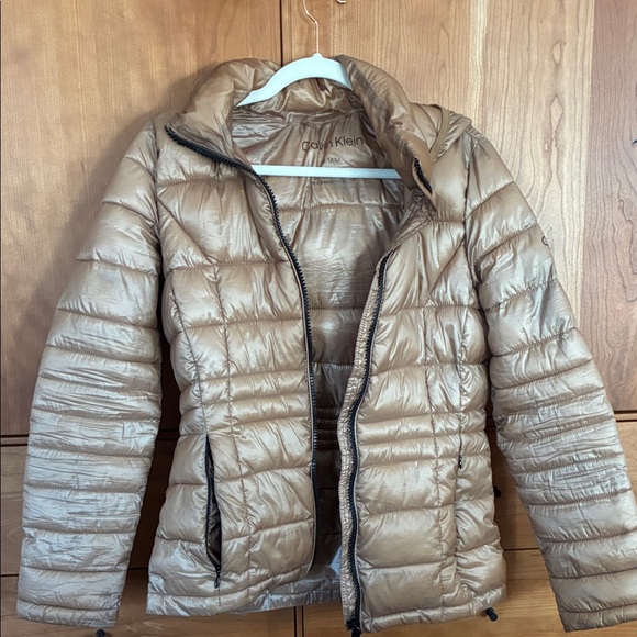 Calvin Klein Women's Tan Puffer Jacket - Picture 4 of 6